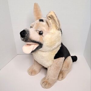 Plush German Shepherd Dog Realistic Soft N Cuddly Vintage Rare Excellent